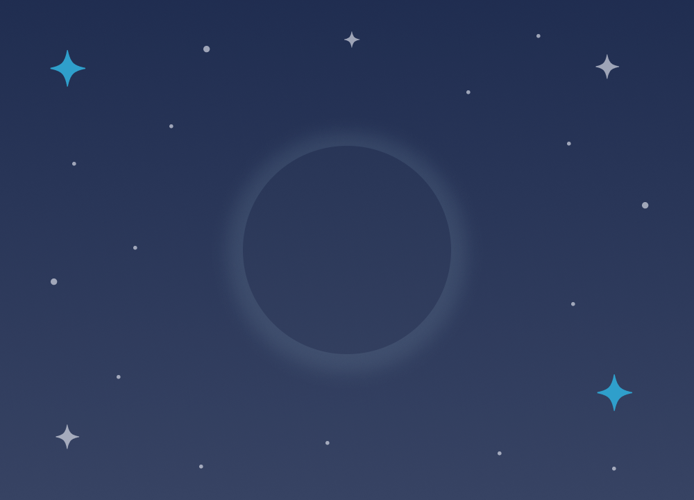 Blue Moon Marketing New Moon Bundle image of a new moon in starry night sky, symbolizing fresh beginnings with our first-tier Marketing Consulting plan.